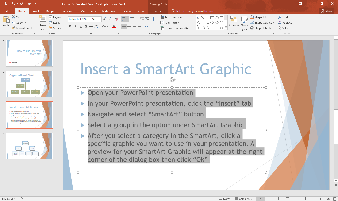 Highlight the bullet points in your PowerPoint