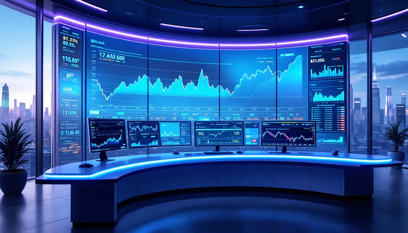 An illustration representing bitcoin futures trading contracts.