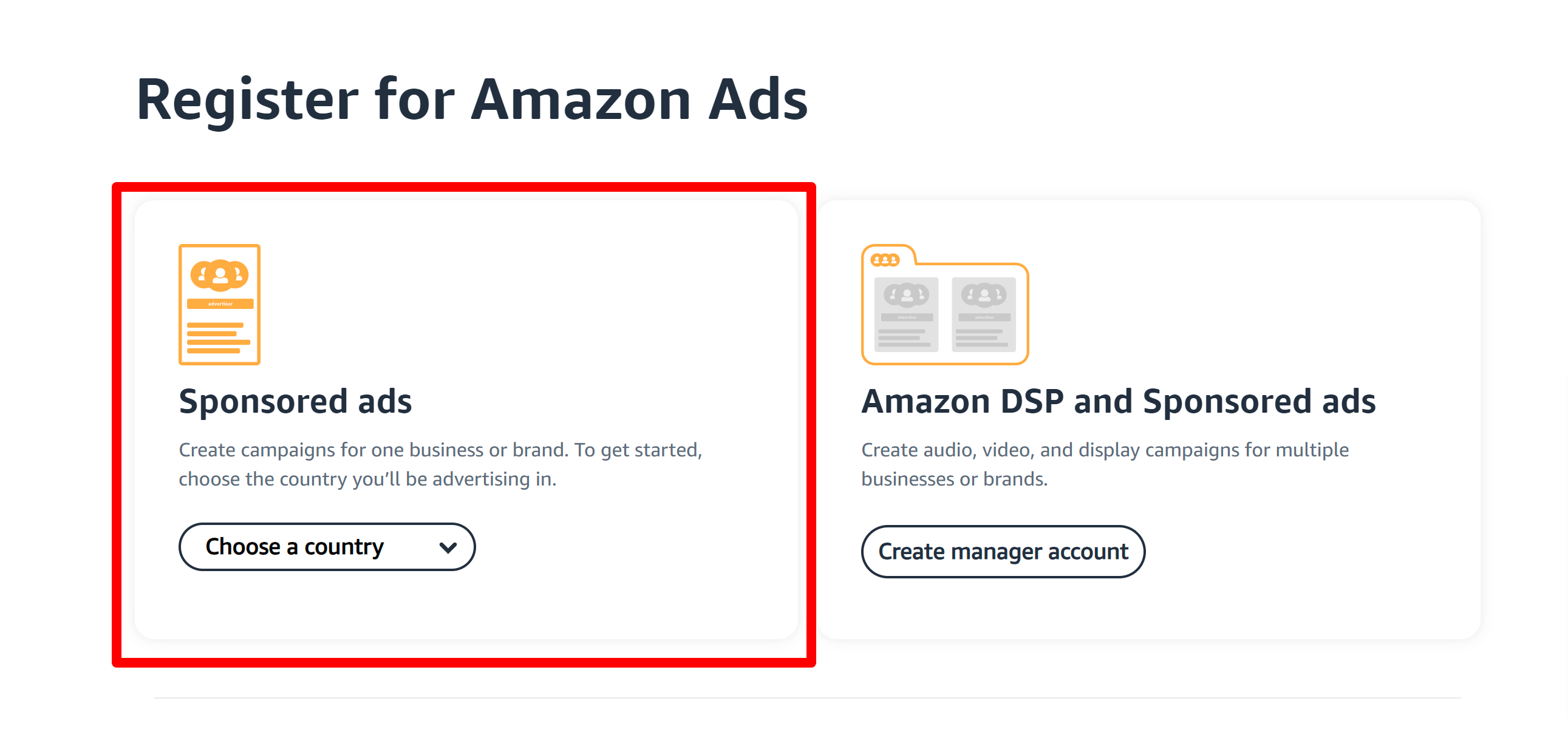 Register for Amazon Ads