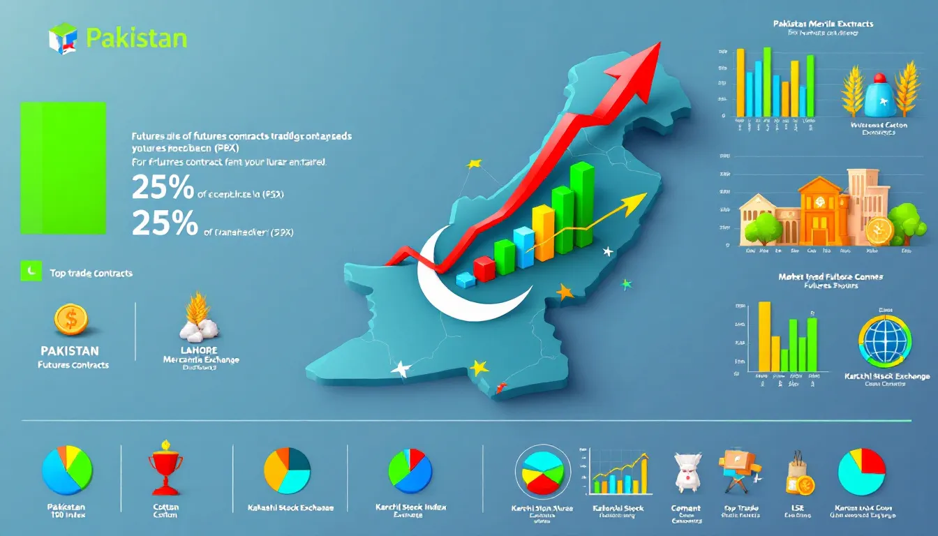 An illustration of various trading platforms for futures contracts in Pakistan.