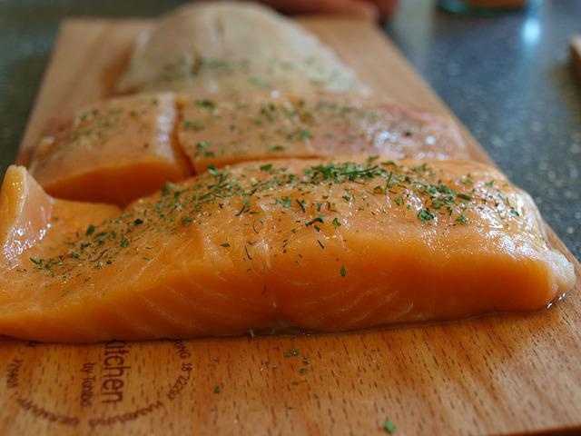 salmon, salmon fillet, fish