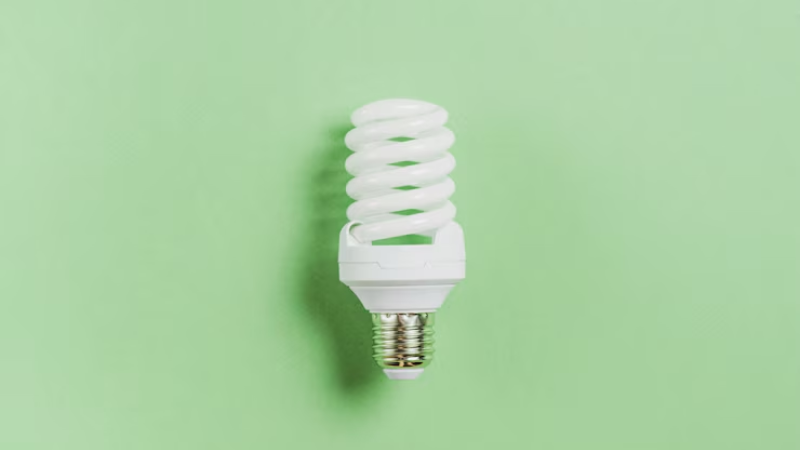 E26 bulb with flared glass cap and a metal threaded base