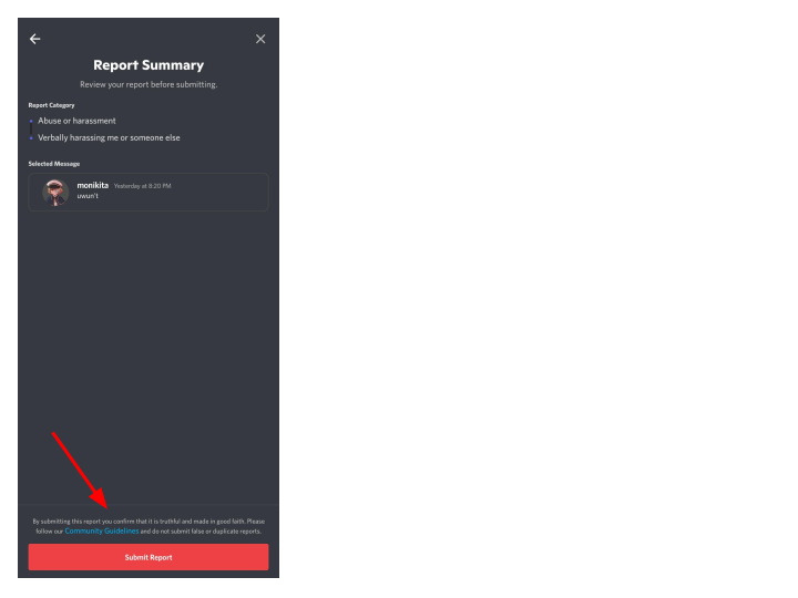 Discord - submit report