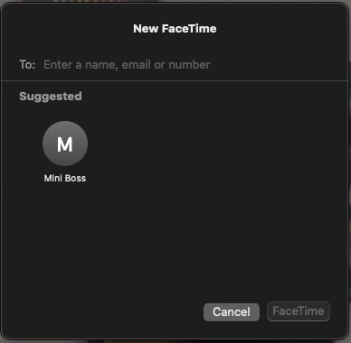 Screenshot of FaceTime on MacBook device