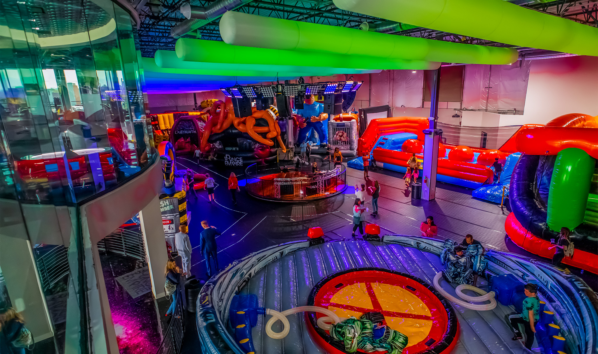 The interior of Bounce Empire, an inflatable amusement park
