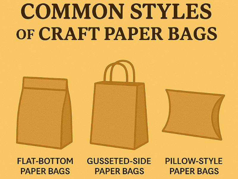 An illustration of a Common Styles of Craft Paper Bags