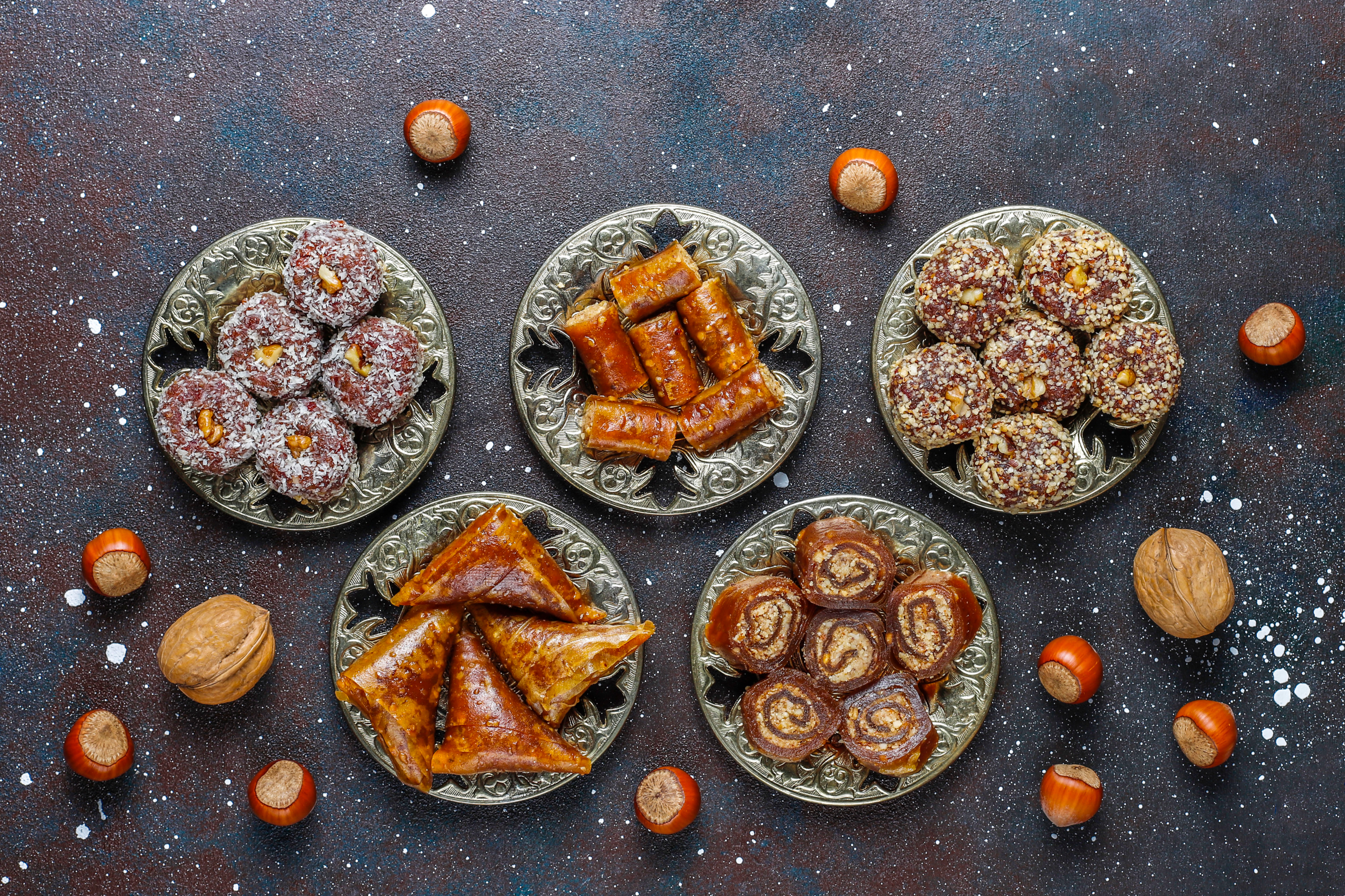 Traditional turkish delight with nuts