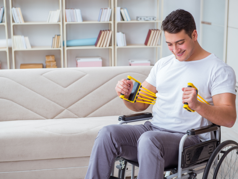 Image of a person recovering after an accident from injury.