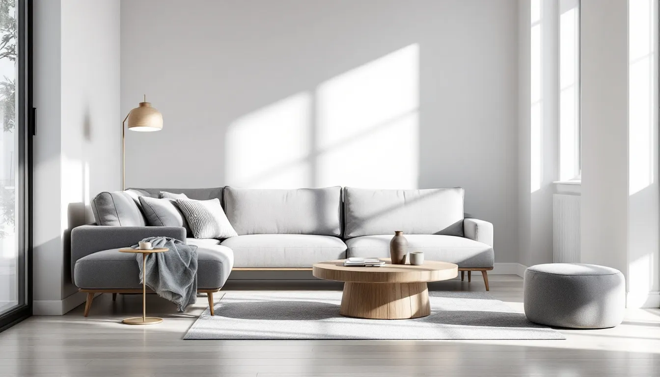 A stylish modern living room showcasing contemporary furniture.