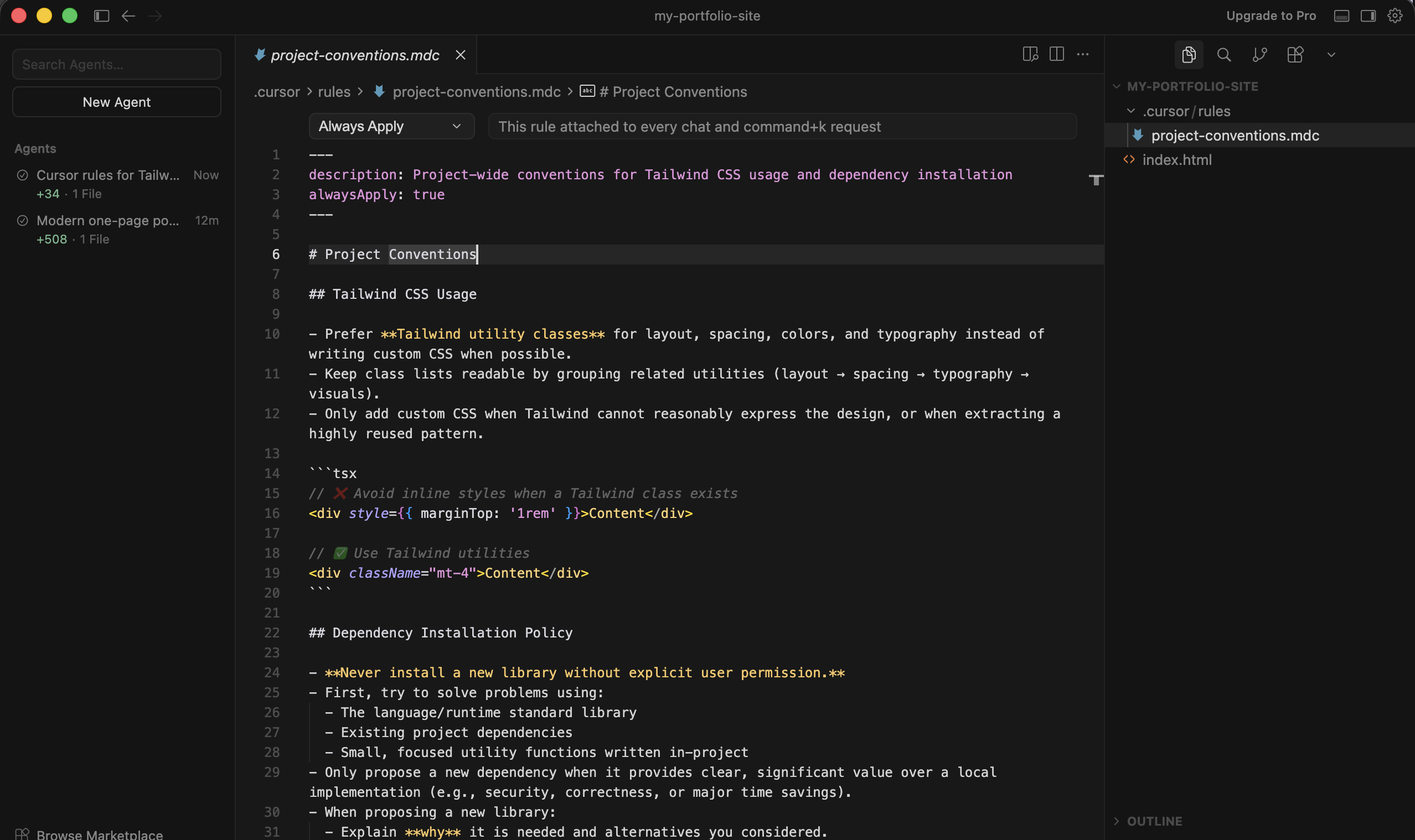 Cursor Rules file generated by Cursor AI