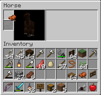 A saddle about to be placed on a horse.