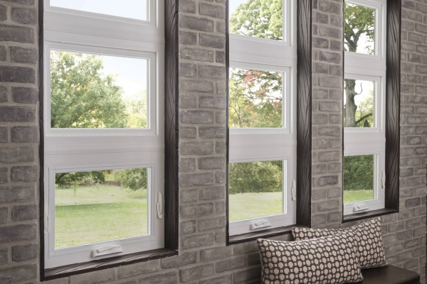 Awning windows blended with casement windows