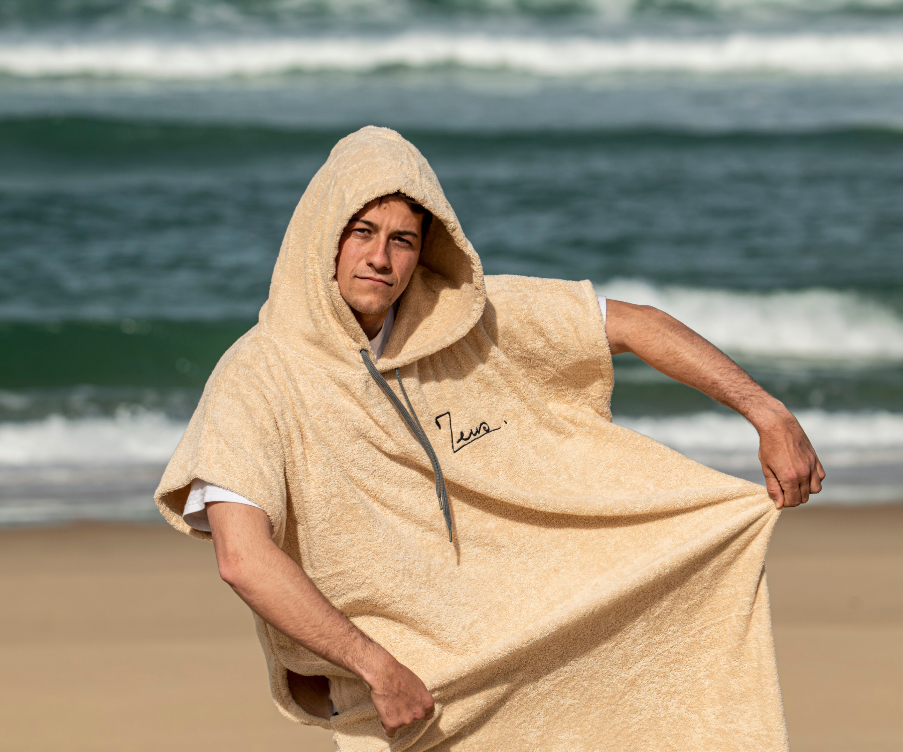 Poncho de surf de algodón Zeus GOTS