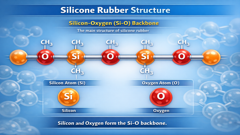 The molecular structure explains the adhesive properties of silicone