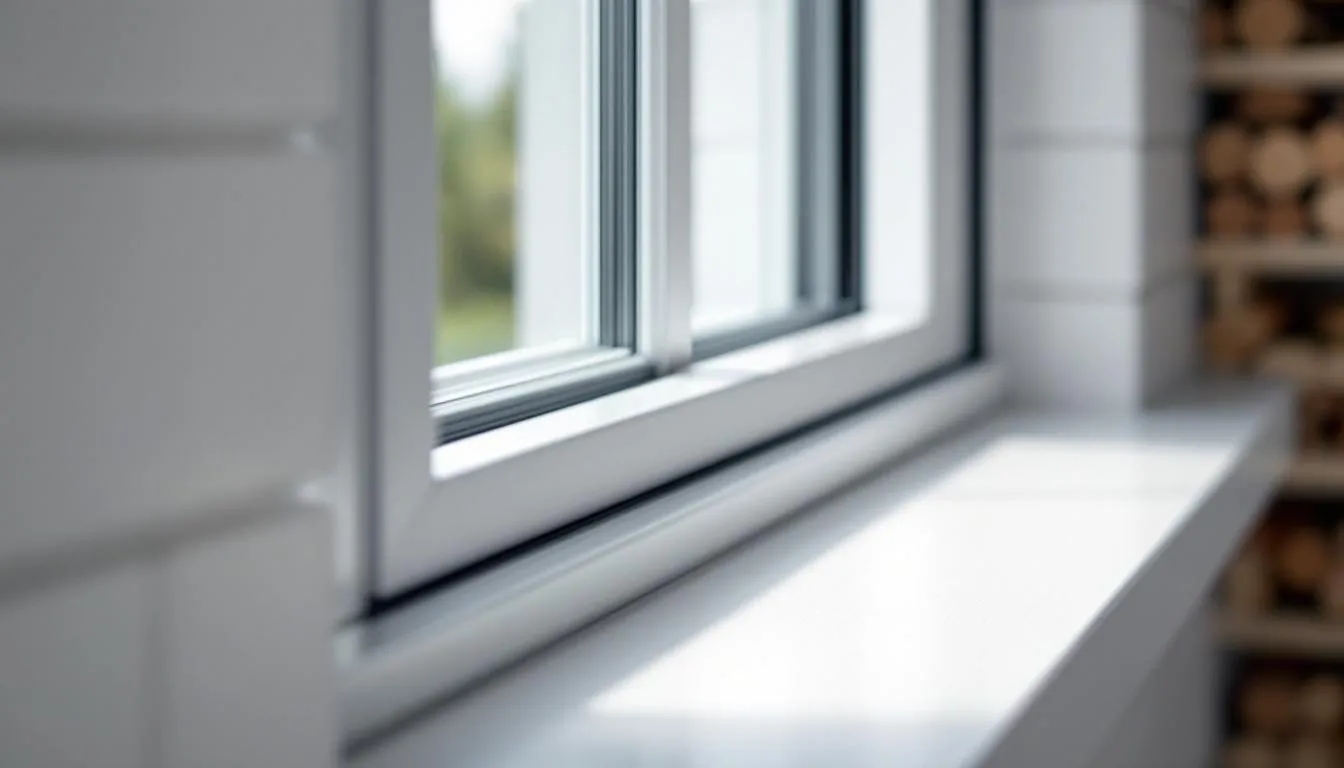 A close-up view of a modern UPVC sash window showcasing its design and features.