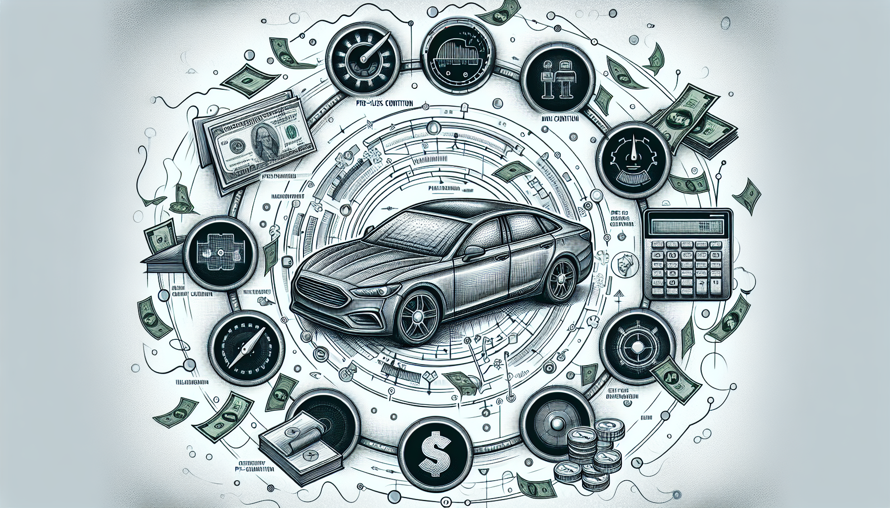Illustration of a car's actual cash value calculation