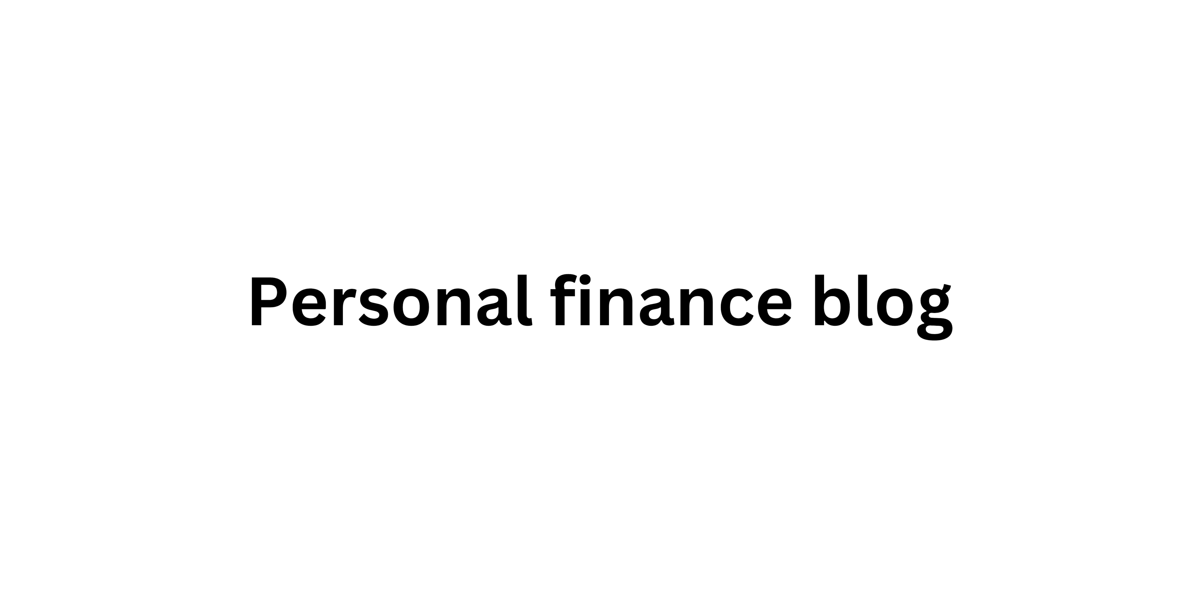 Personal finance blog