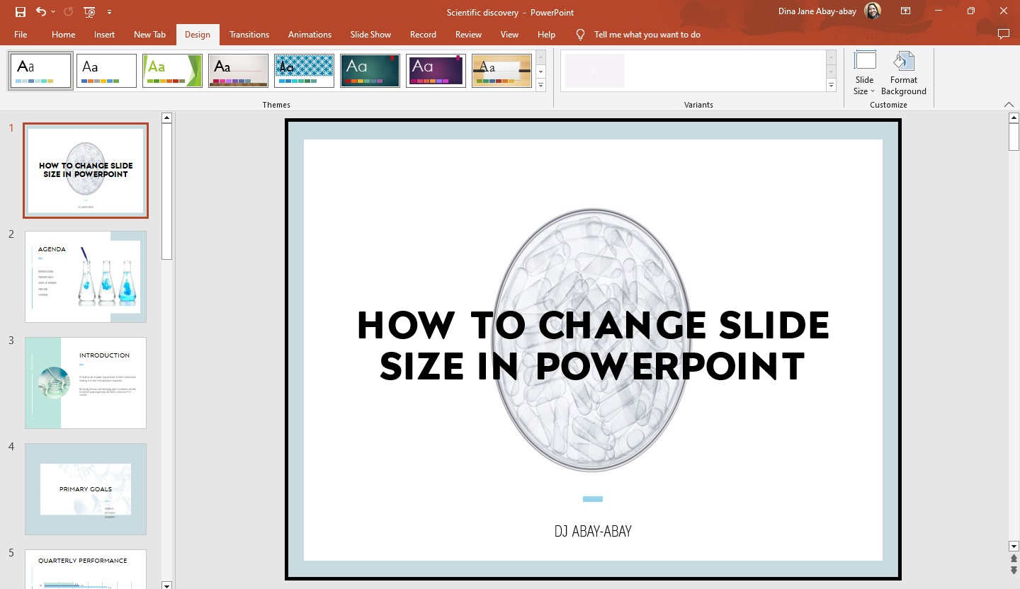 Your PowerPoint slide size will directly apply once you select "Ensure fit." 