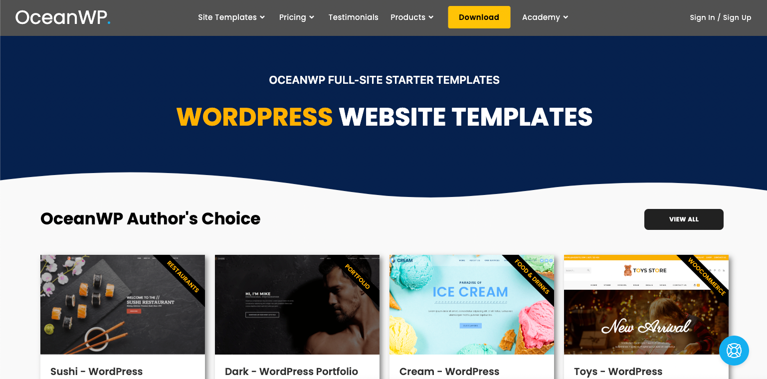 With OceanWP you can create sites that are appealing to your website visitors.