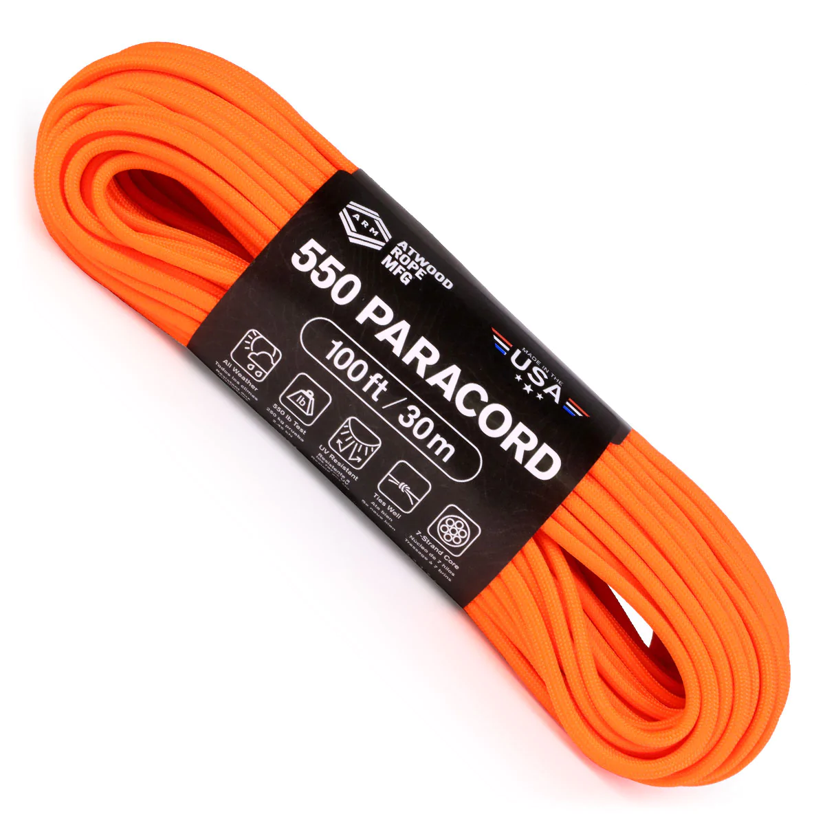 Find Top Paracord Manufacturer in USA for Your Outdoor Adventure Now! 4 Atwood 550 Paracord in the color orange