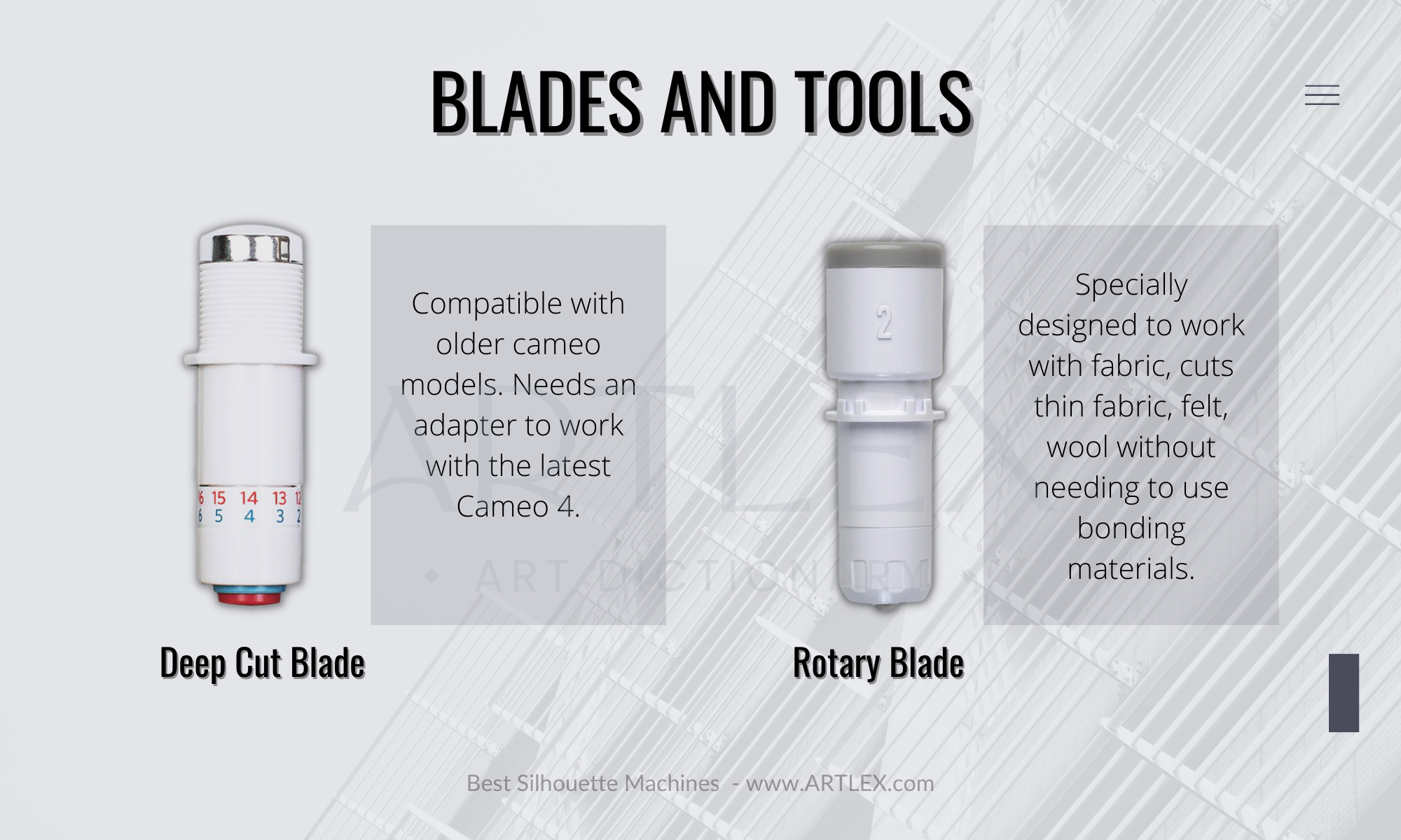 Cameo 4 Blades in stock - 3mm Kraft Blade, 2mm Kraft Blade, Rotary Blade & Cameo  4 Auto Blade - Simply Stated Design