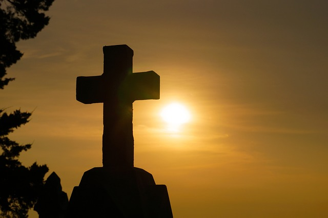 cross, sunset, silhouette seeking God