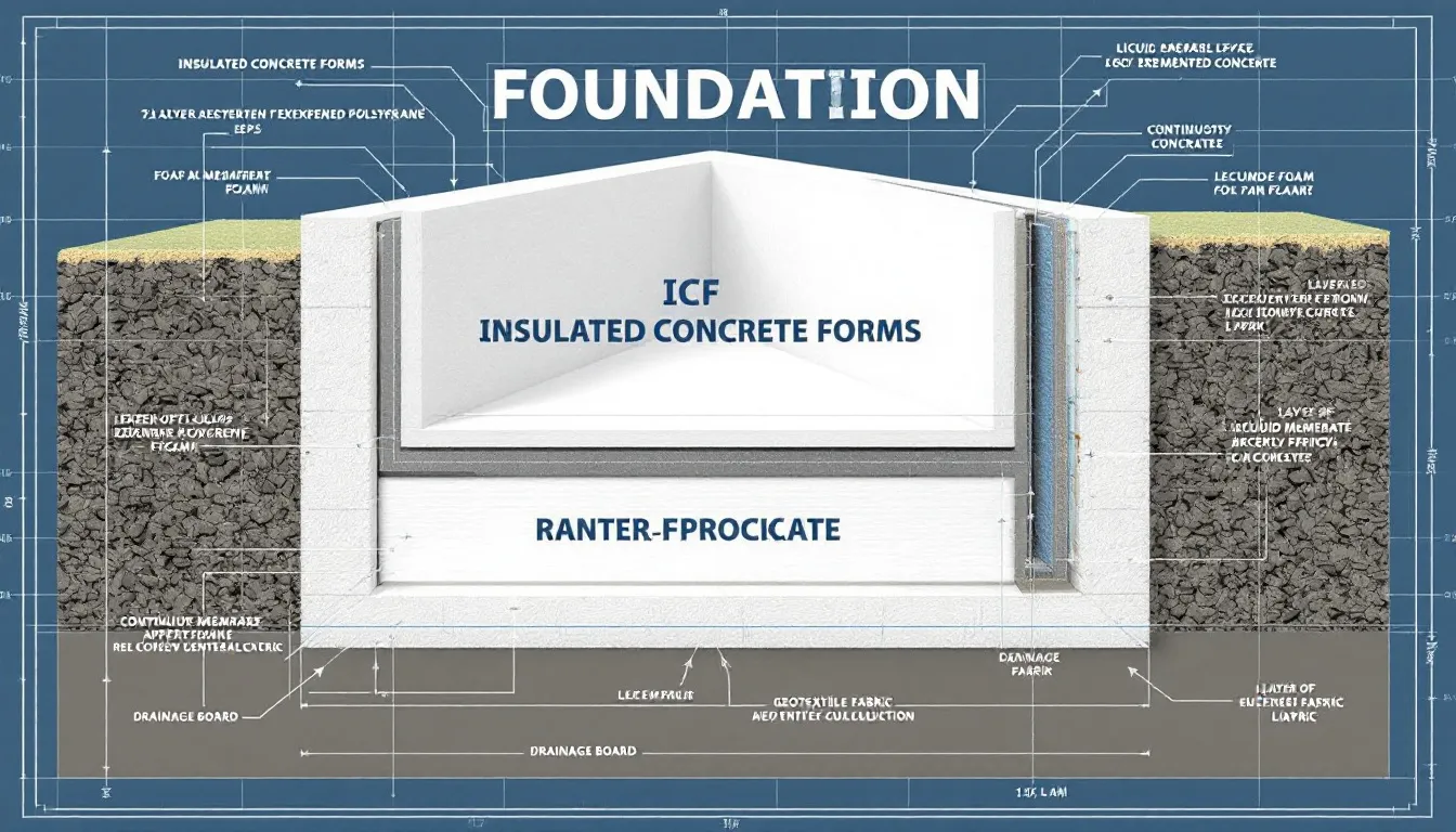 An overview of insulated concrete forms (ICF) and their role in waterproofing foundations.