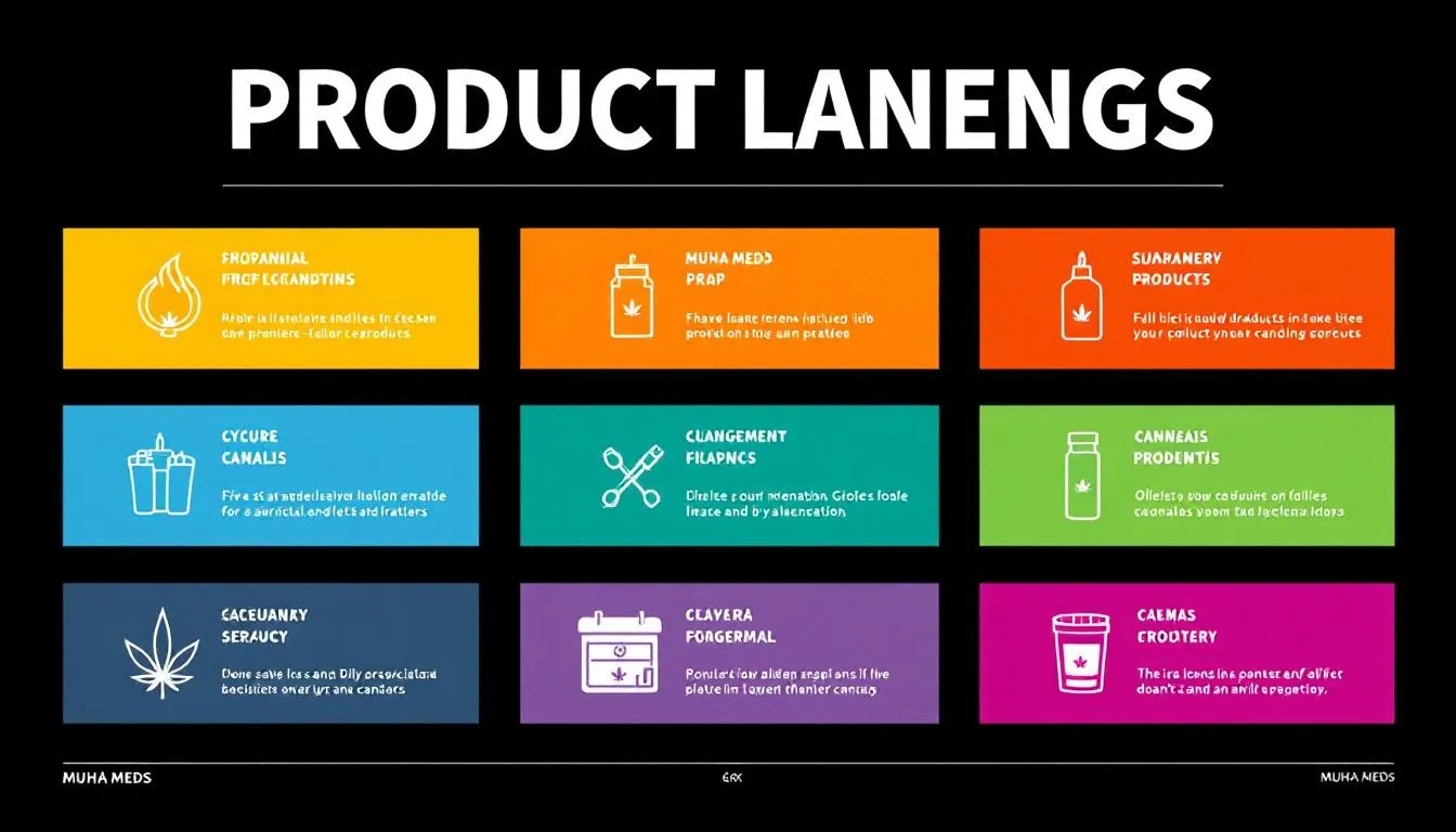 Muha Meds product lineup featuring a variety of cannabis products.