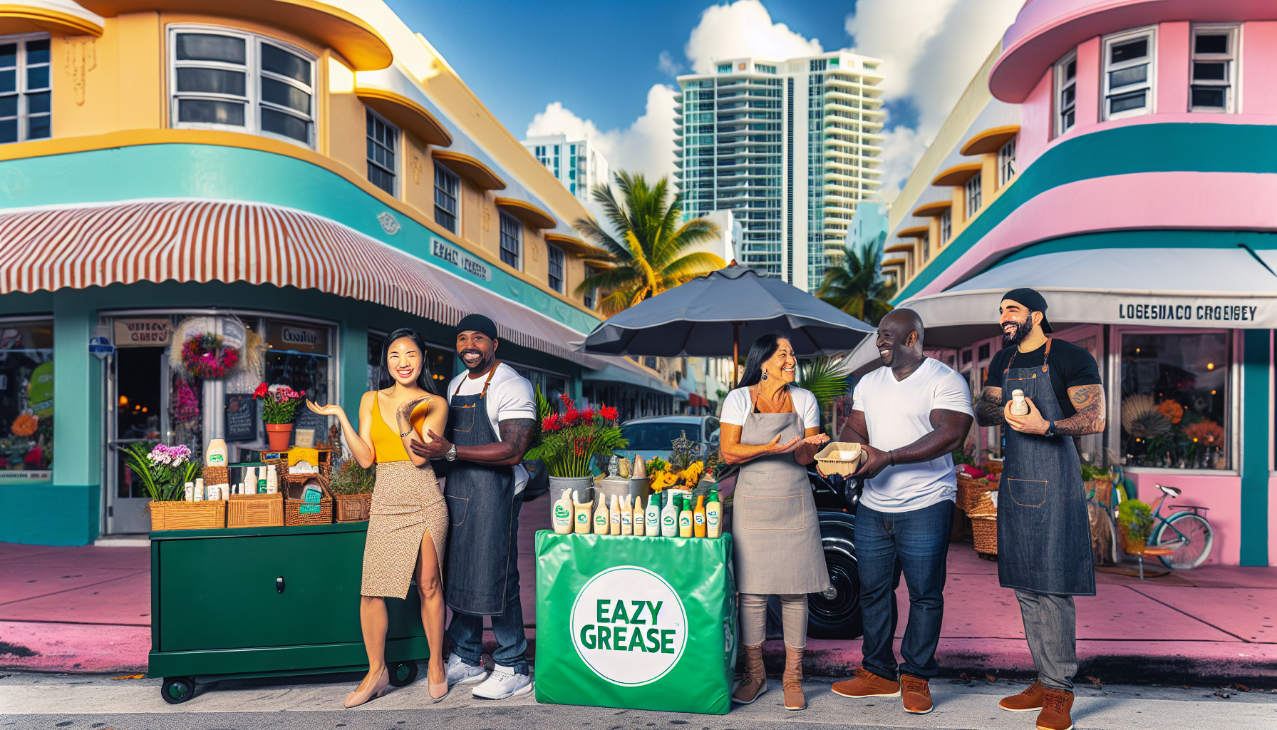 Eazy Grease team collaborating with Miami's businesses