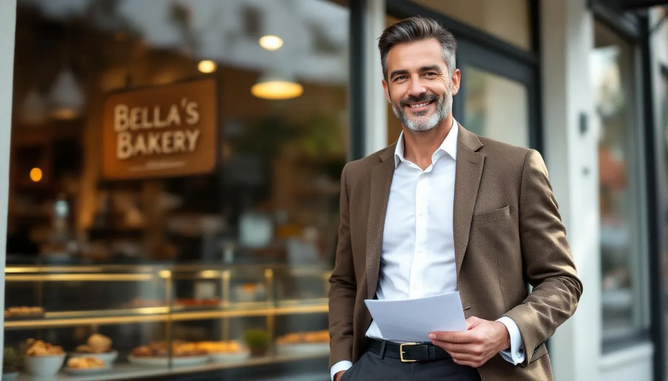 A confident small business owner stands proudly in their shop, reflecting success after securing a merchant cash advance, which has provided them with the necessary capital to thrive. The image captures the essence of entrepreneurial spirit and the positive impact of financial assistance on small businesses.