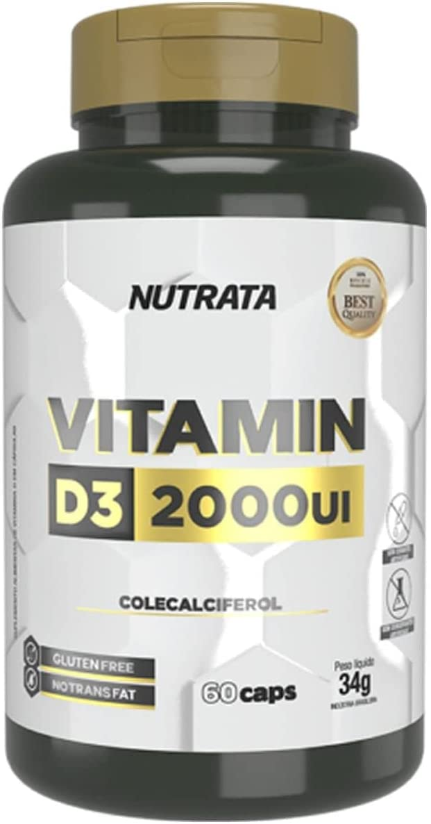 Vitamin D3 2000Ui, suplemento de vitamina D da Nutrata. Fonte da imagem: Amazon