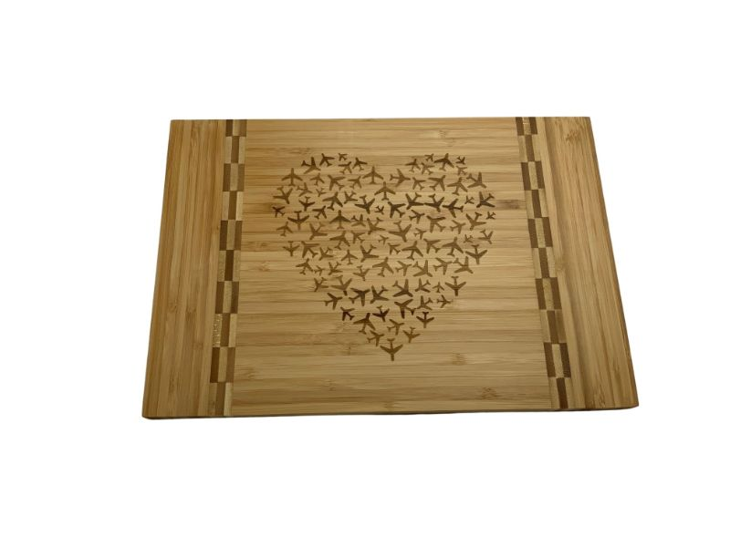 aviation cutting board with inlay