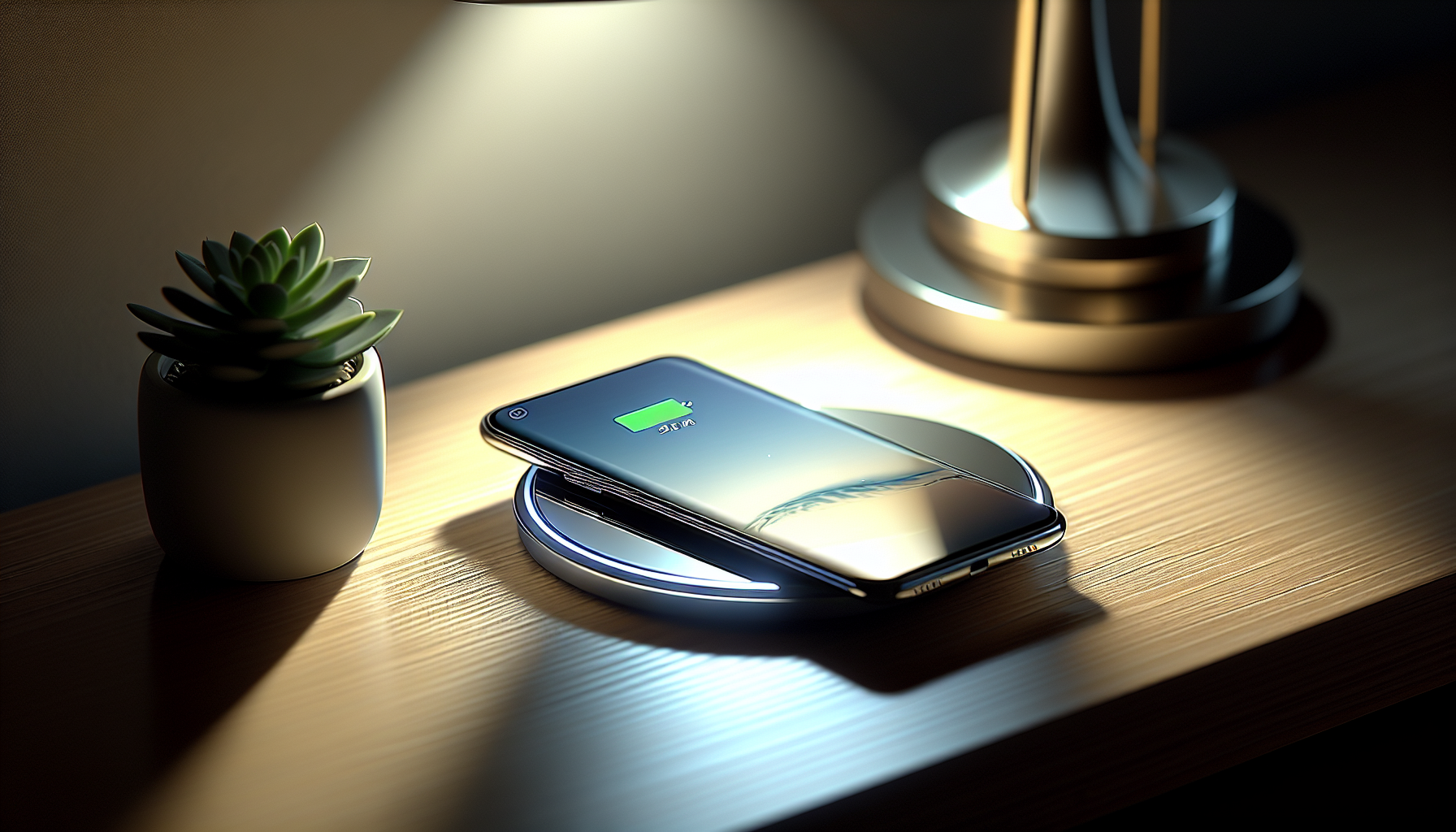 Wireless charging pad with smartphone
