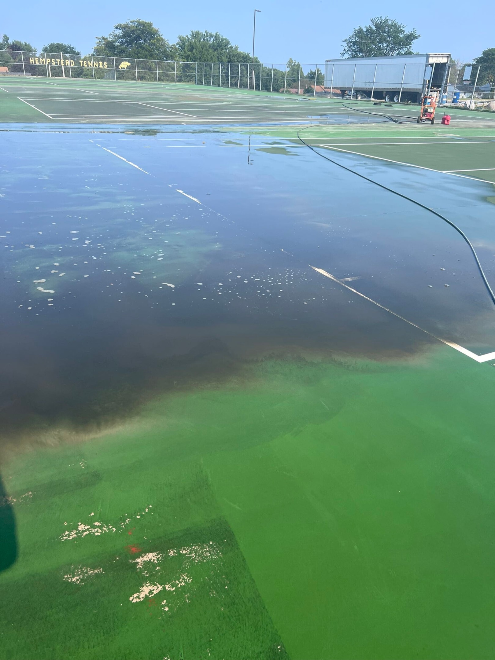 Tennis Court with Drainage issues