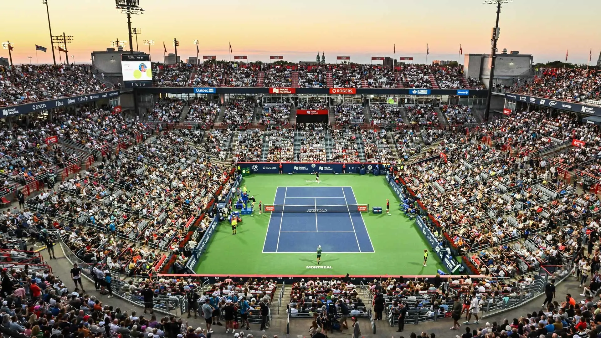 A view of IGA Stadium in Montreal hosting the Canadian National Bank Open.
