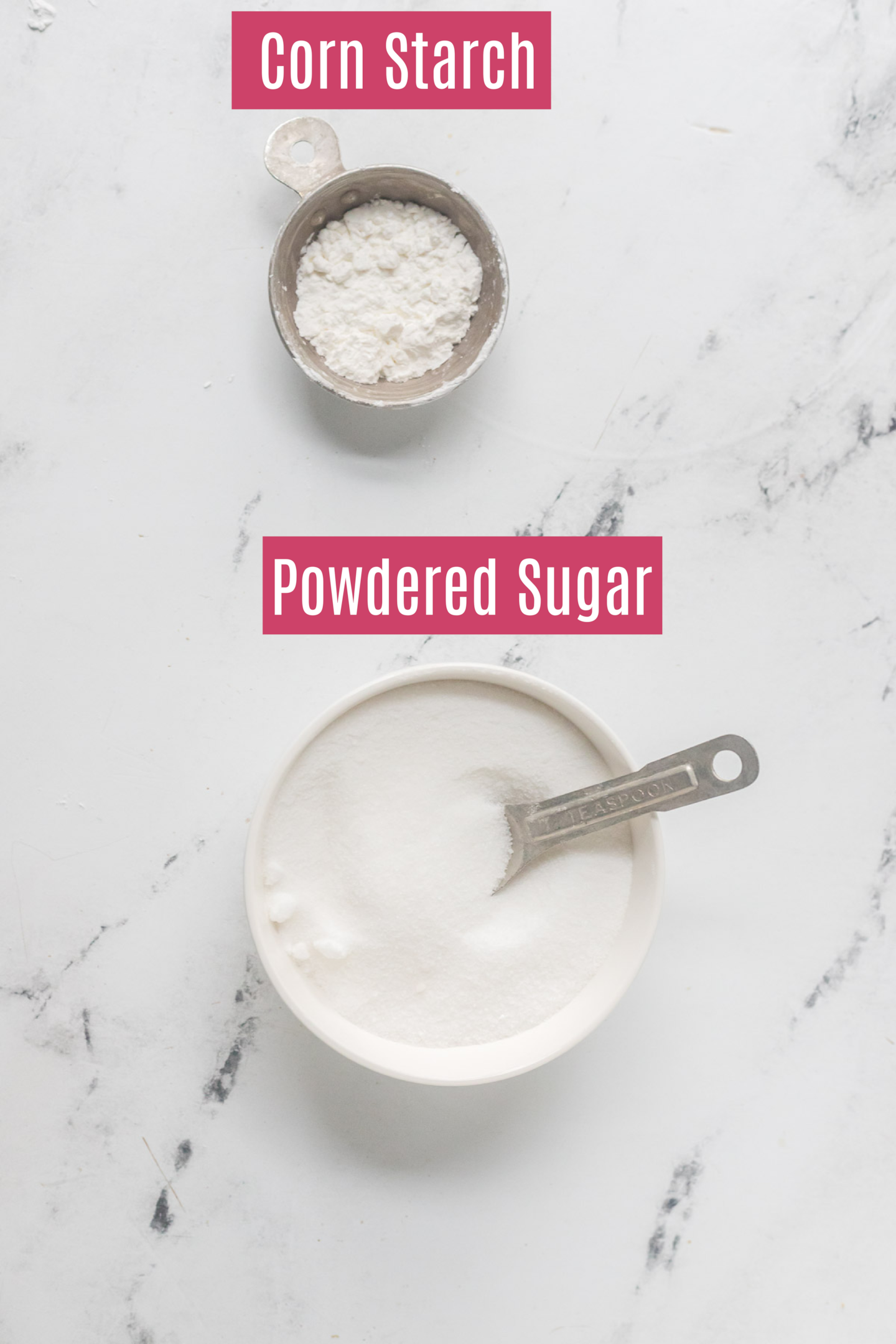 ingredients fo homemade powdered sugar
