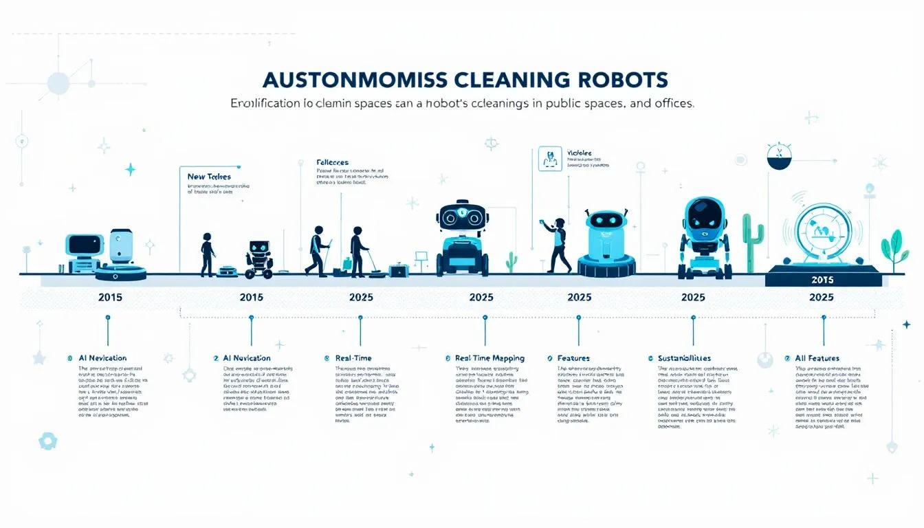 The image depicts a modern autonomous cleaning robot operating in a busy shopping center, showcasing its efficient cleaning performance as it navigates around obstacles while performing tasks like vacuuming and scrubbing. This example highlights the role of cleaning robotics in public spaces, emphasizing their ability to work autonomously and consistently maintain high cleaning quality in complex environments.
