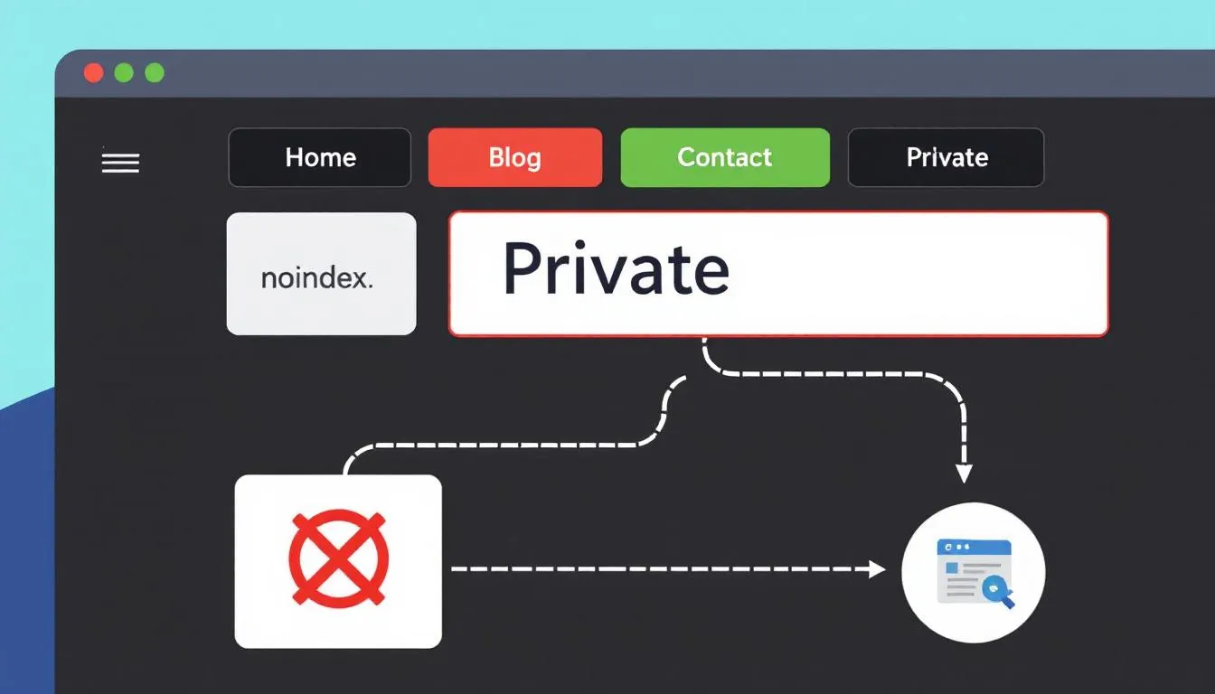 A scenario depicting when to use the noindex tag on specific web pages.