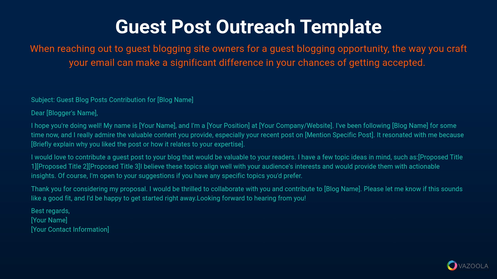 Guest Post Outreach Template