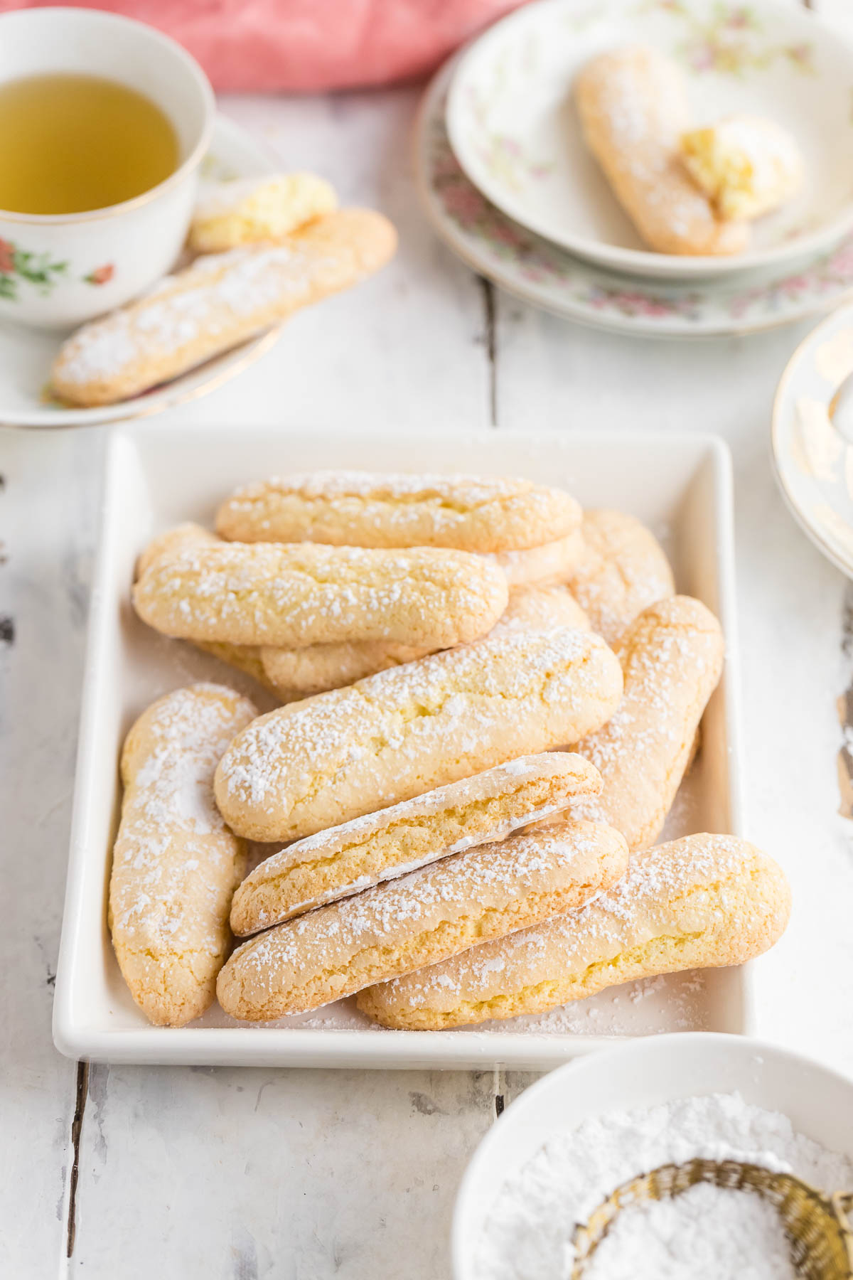 plate of lady finger cookies