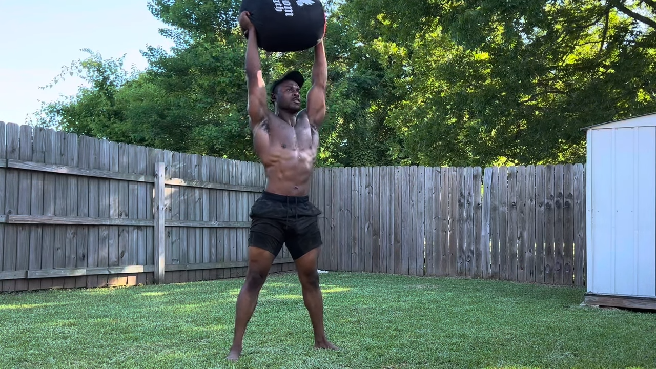 Sandbag overhead press