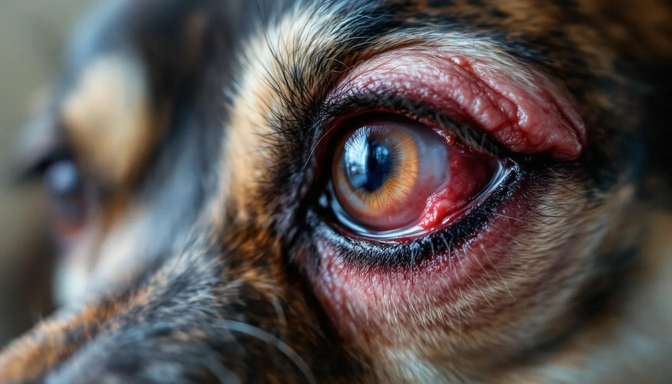 A close-up image of a dog