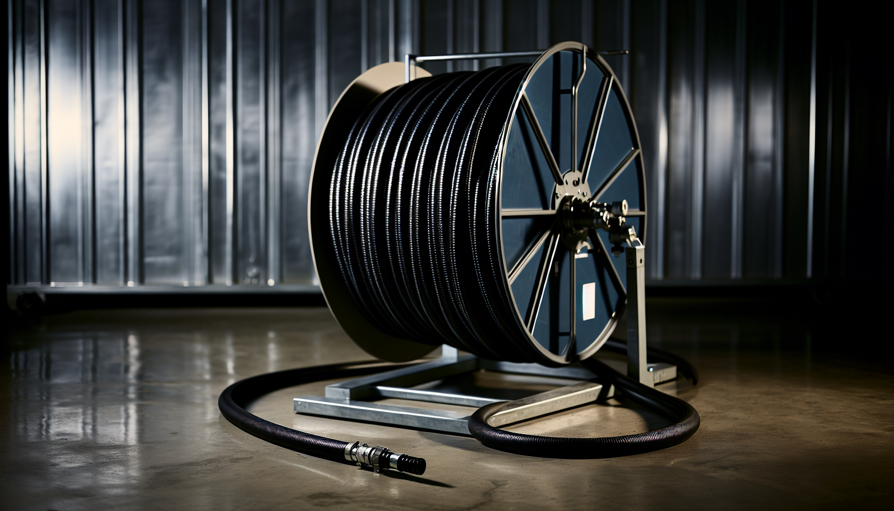 EPDM hose coiled on a reel