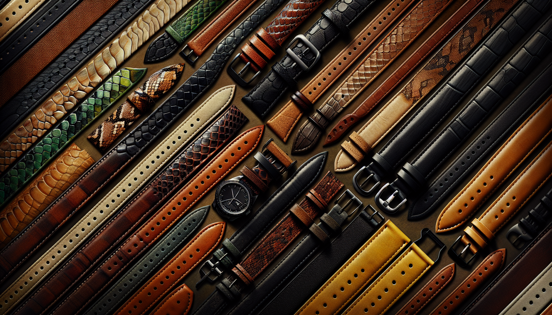 Diverse textures available in watch straps