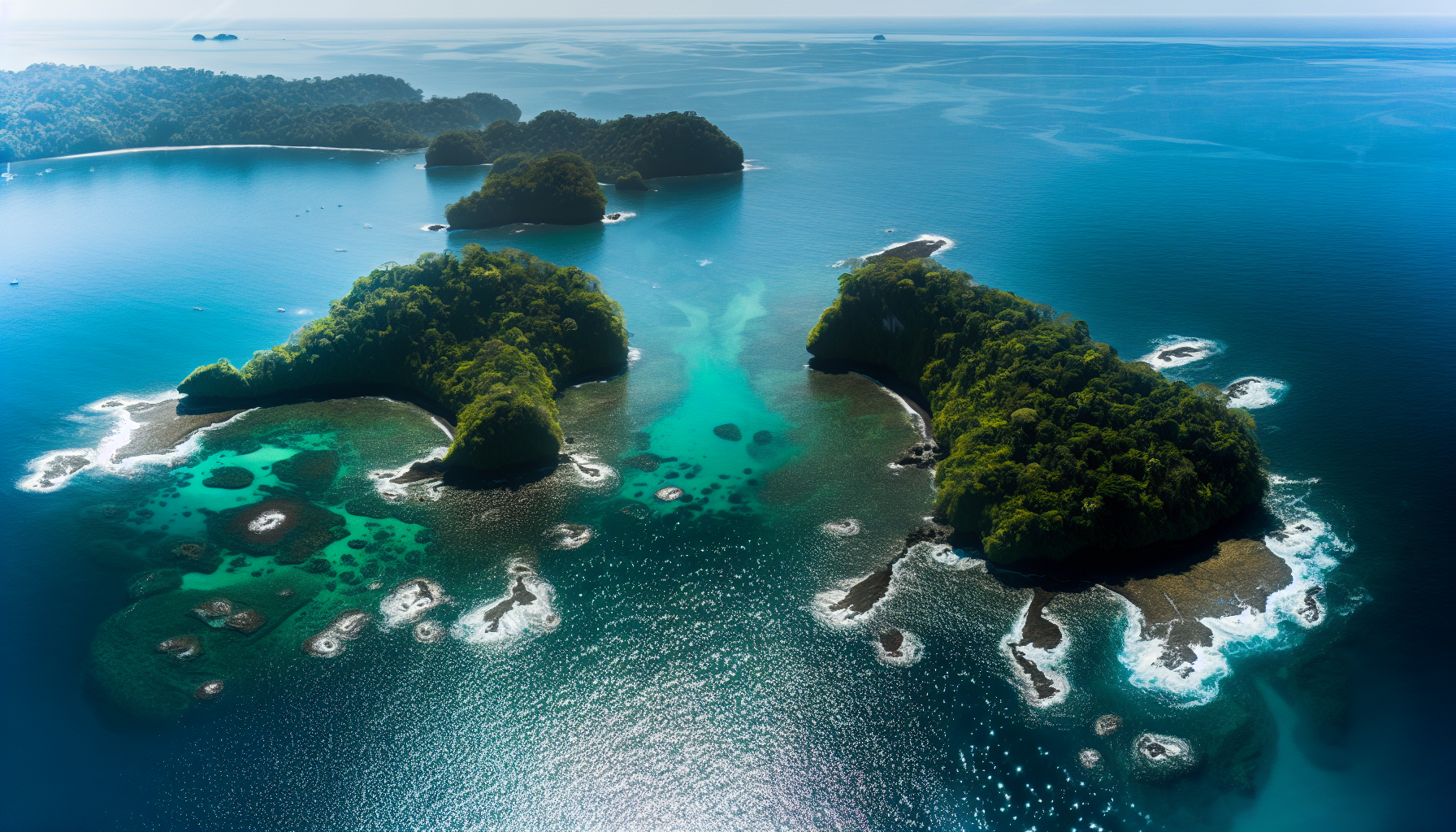 Aerial view of Bat Islands Costa Rica