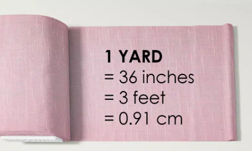 1 yard is 36 inches, one yard also is 3 feet and 0.91 cm.