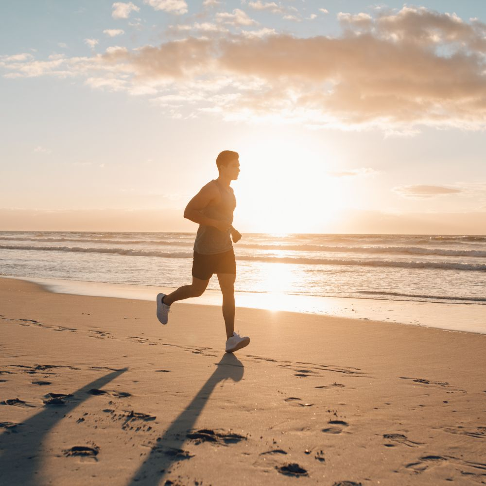 A person running, highlighting the importance of exercise and weight management for liver health.