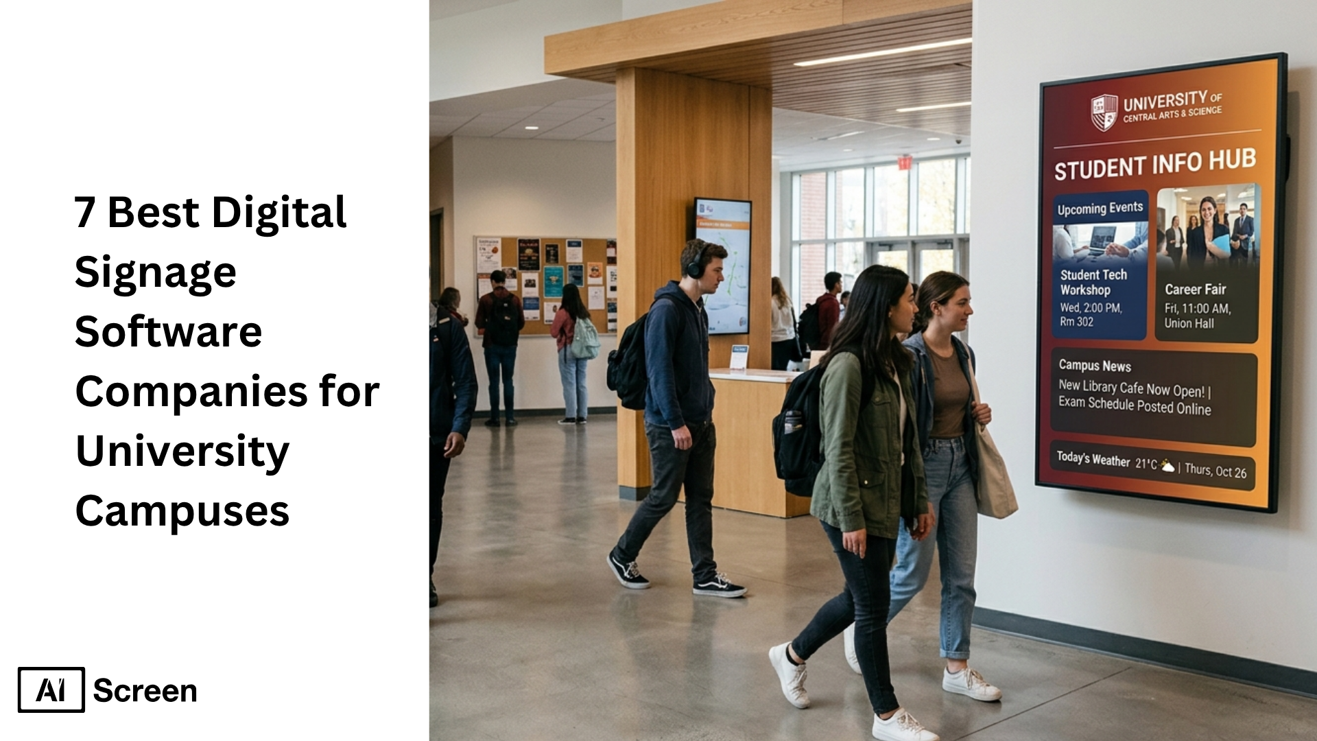 7 Best Digital Signage Software Companies for University Campuses 1 campus digital signage solution for students and visitors