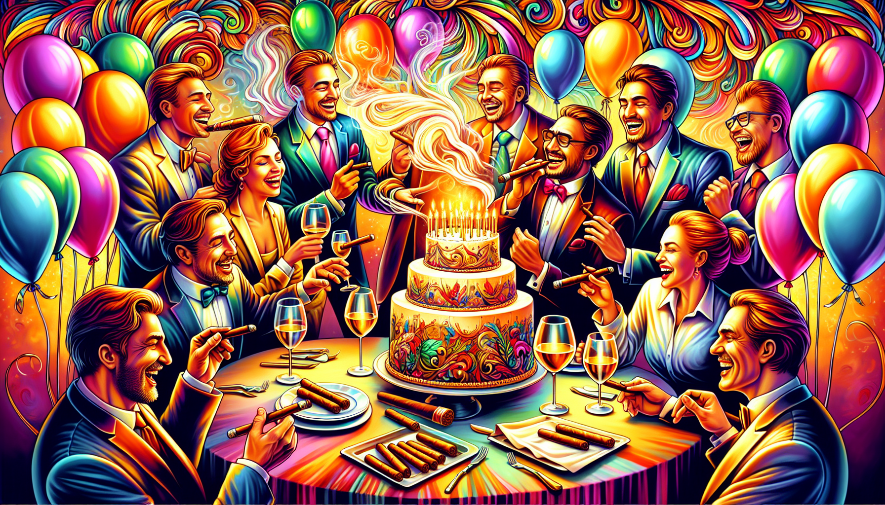 A celebratory scene featuring God of Fire Aniversario 56 cigars.