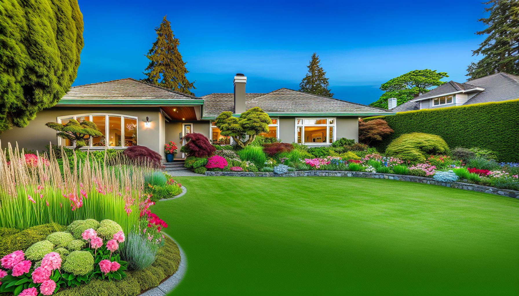 Lush landscaping and exterior improvements enhancing curb appeal